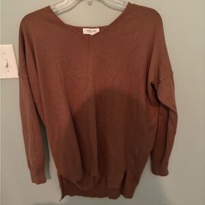 Sweet Love Brown Knit Top with Center Seam